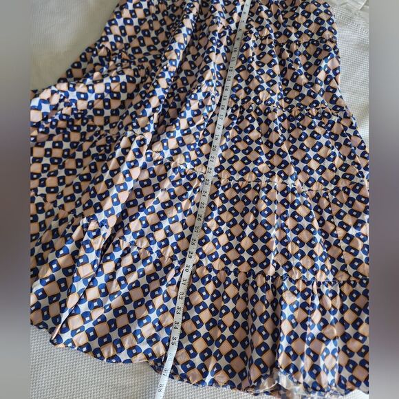 Zara floral maxi skirt cotton tiered geometric print bohemian - Picture 12 of 15